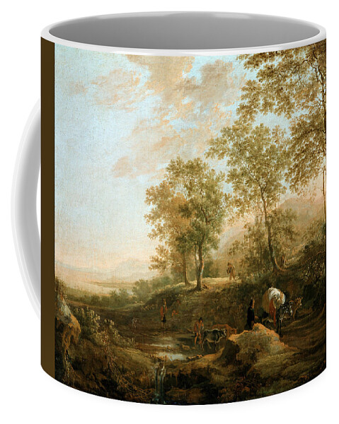 Jan Both Coffee Mug featuring the painting Banks of a Brook #2 by Jan Both