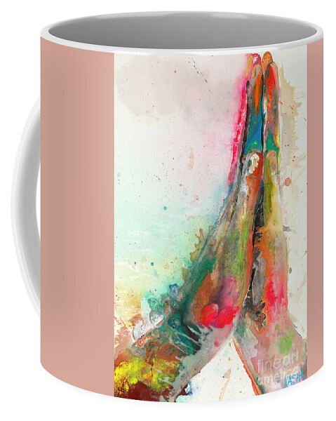 Hands Coffee Mug featuring the painting Be Kind #1 by Kasha Ritter