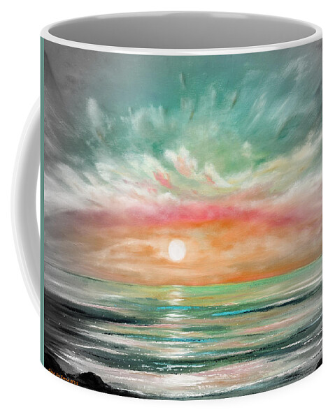 Sunset Coffee Mug featuring the painting Because You Deserve Color 3 #1 by Gina De Gorna