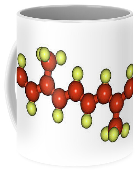 Beta-carotene Coffee Mug featuring the photograph Beta-carotene Molecular Model #1 by Scimat