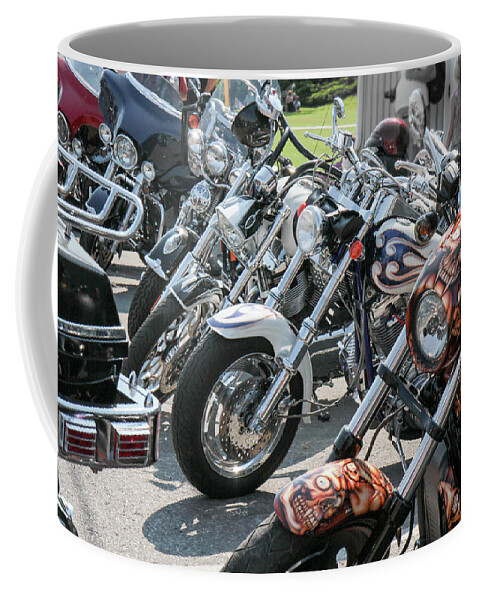 Nonprofit Organization In Port Dover Coffee Mug featuring the photograph Bikers network #1 by Nick Mares