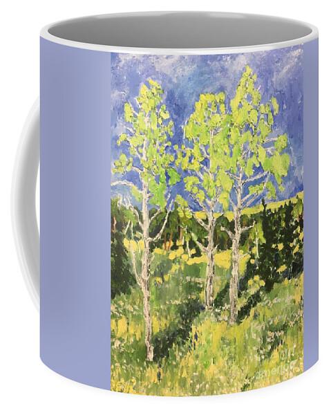 Plein Air Coffee Mug featuring the painting Birch #1 by Rodger Ellingson