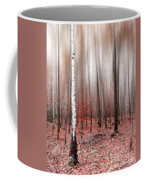 Abstract Coffee Mug featuring the photograph Birchforest In Fall by Hannes Cmarits