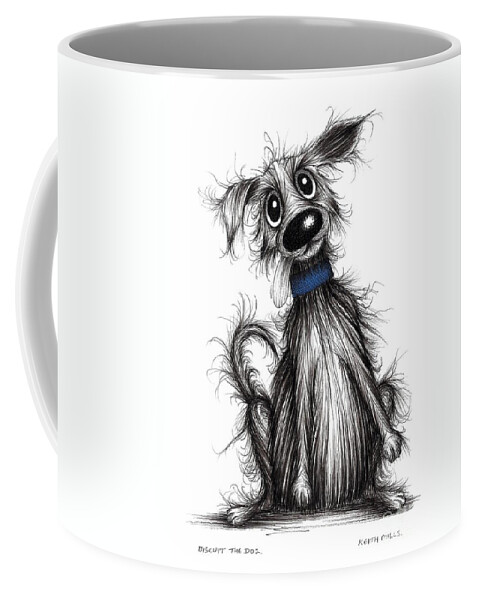 Biscuit Coffee Mug featuring the drawing Biscuit the dog #1 by Keith Mills