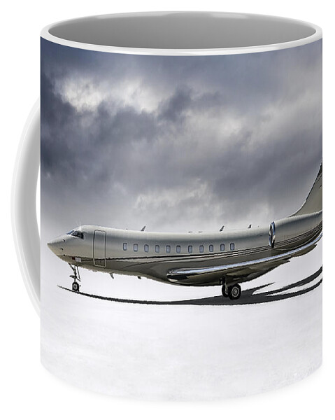 Big Bird Coffee Mug featuring the digital art Bombardier Global 5000 by Douglas Pittman