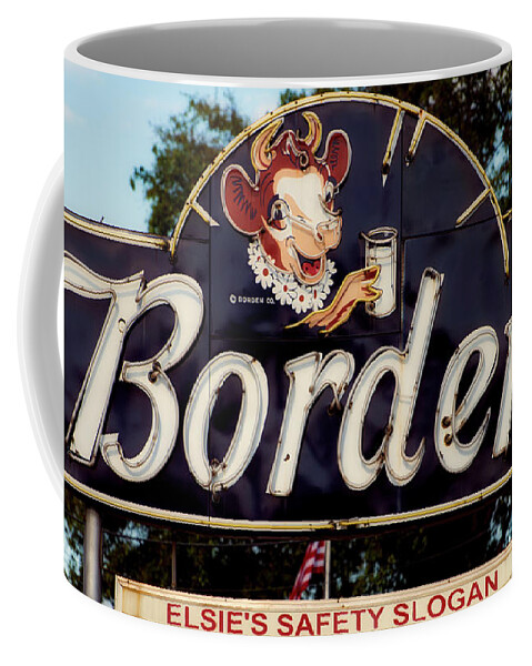 Dallas Coffee Mug featuring the photograph Borden's Dairy Sign #1 by Mountain Dreams