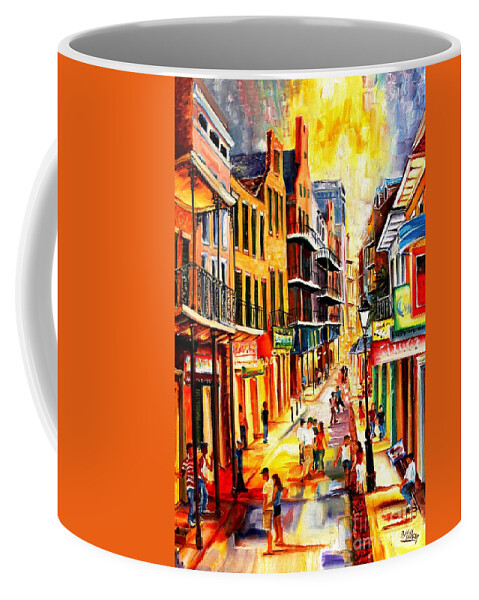 New Orleans Coffee Mug featuring the painting Bourbon Street Mood #1 by Diane Millsap