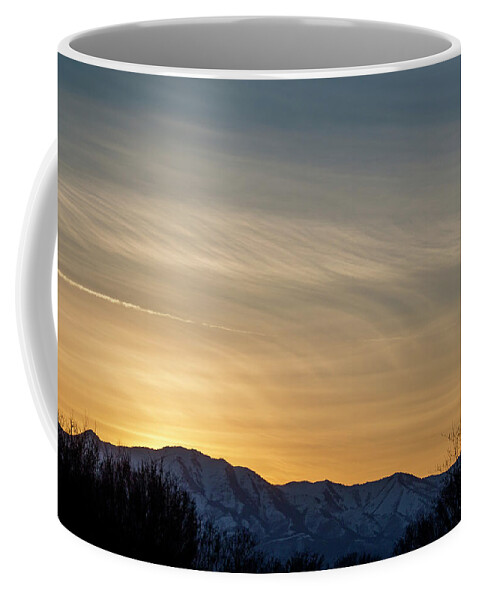 Sky Coffee Mug featuring the photograph Brushed Sunset #1 by K Bradley Washburn