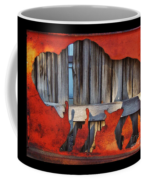 Buffalo Coffee Mug featuring the photograph Wooden Buffalo 1 by Larry Campbell