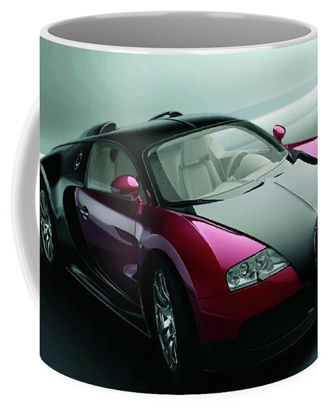 Bugatti Veyron Coffee Mug featuring the digital art Bugatti Veyron #1 by Maye Loeser