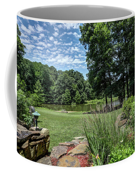 Real Estate Photography Coffee Mug featuring the photograph Burns Rd yard and pond #2 by Jeff Kurtz