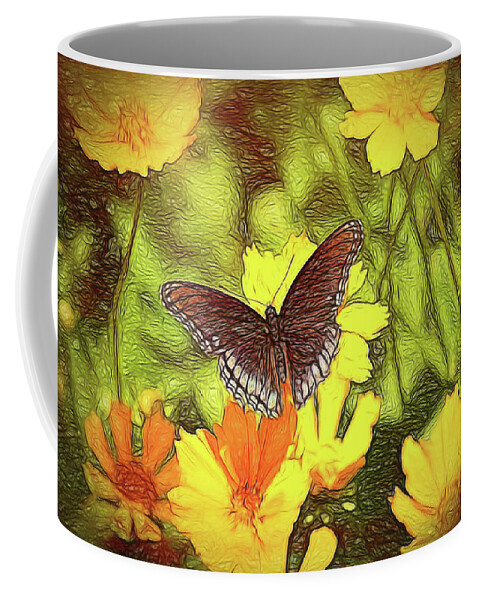 Butterfly Coffee Mug featuring the digital art Butterfly Garden #2 by Bonnie Willis