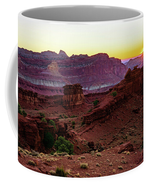 Canyon Coffee Mug featuring the photograph Capitol Reef Sunrise #1 by John Hight