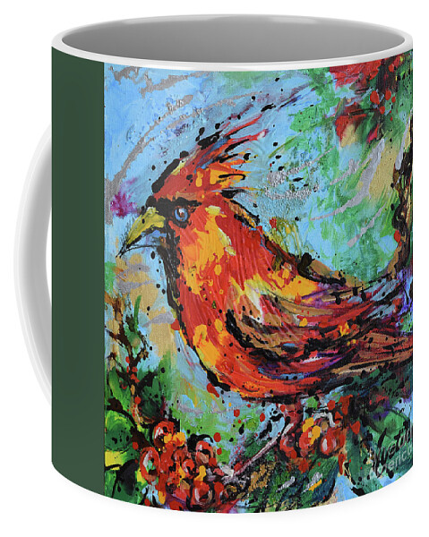  Coffee Mug featuring the painting Cardinal by Jyotika Shroff