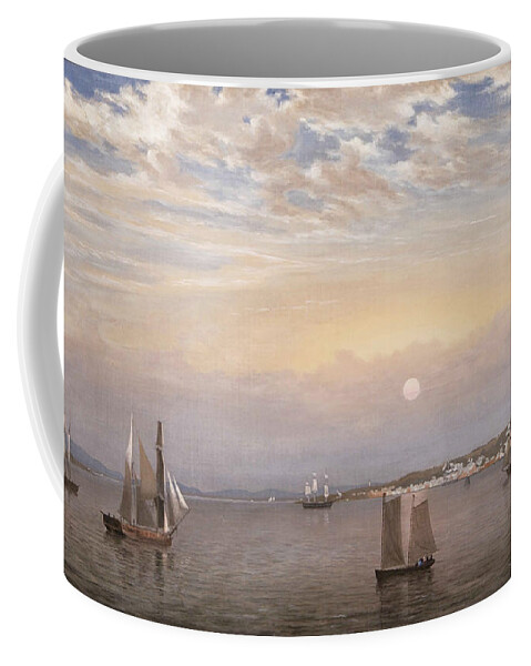 Fitz Henry Lane Coffee Mug featuring the painting Castine Harbor and Town by MotionAge Designs