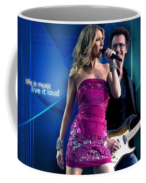Celine Dion Coffee Mug featuring the digital art Celine Dion #1 by Maye Loeser