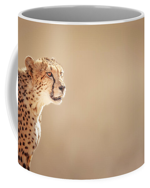 Cheetah Coffee Mug featuring the photograph Cheetah portrait #2 by Johan Swanepoel