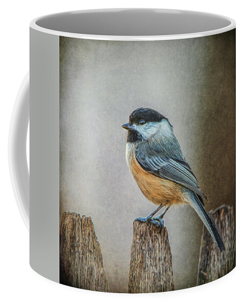 Chicadee Coffee Mug featuring the photograph Chicadee #1 by Cathy Kovarik