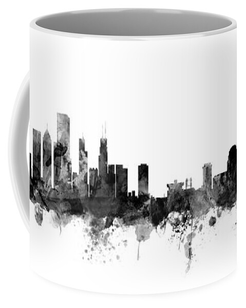 Chicago Coffee Mug featuring the digital art Chicago and St Louis Skyline Mashup by Michael Tompsett
