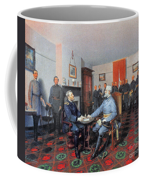1865 Coffee Mug featuring the painting Civil War - Appomattox, 1865 by Louis Guillaume