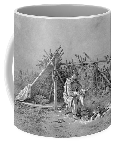1863 Coffee Mug featuring the drawing Civil War, Christmas. #1 by Granger