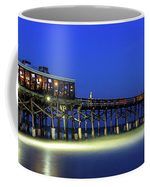 Cocoa Beach Coffee Mug featuring the photograph Cocoa Beach Pier at Twilight #1 by Stefan Mazzola