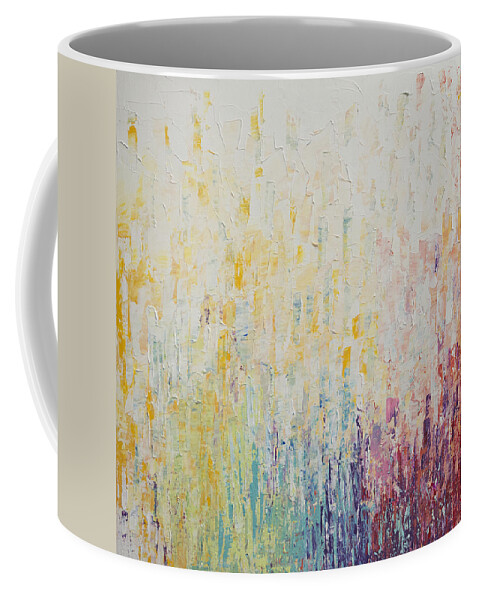 Rainbow Coffee Mug featuring the painting ColorBox Garden by Linda Bailey