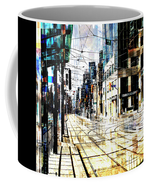 Toronto Coffee Mug featuring the digital art Crossing Spadina by Nicky Jameson