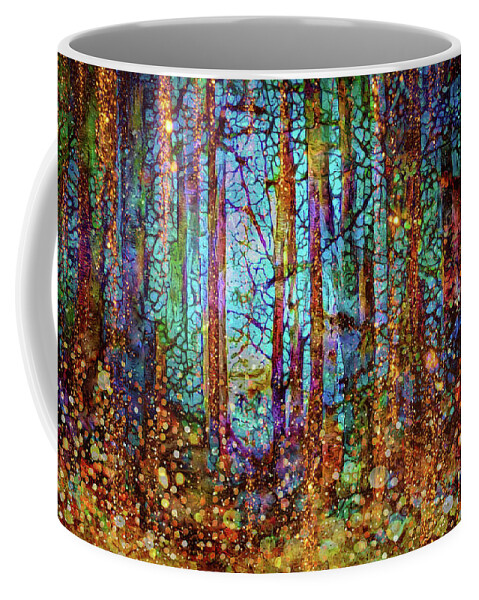 Deep In The Woods Coffee Mug featuring the mixed media Deep in the woods by Lilia D