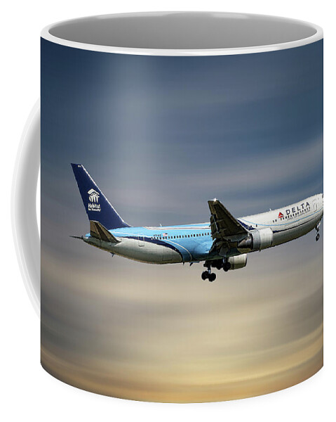 Delta Coffee Mug featuring the mixed media Delta Air Lines Boeing 767-332 by Smart Aviation