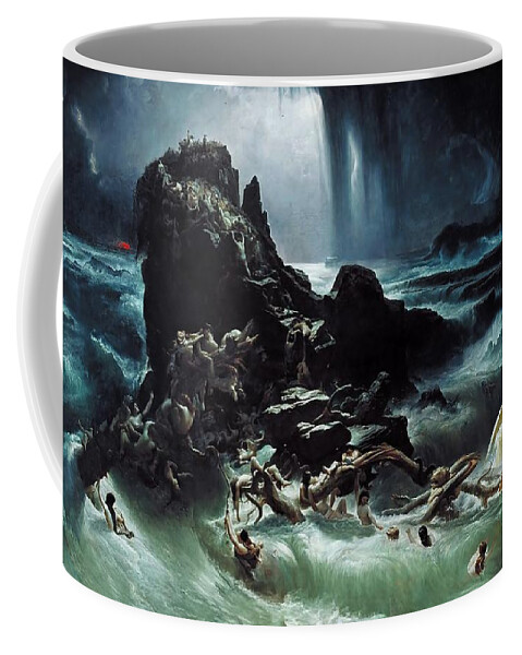 Deluge Coffee Mug featuring the painting Deluge by Troy Caperton