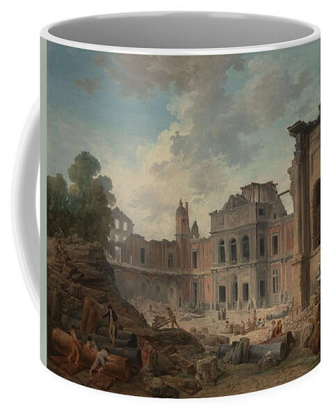 Hubert Robert Coffee Mug featuring the painting Demolition of the Chateau of Meudon by Hubert Robert
