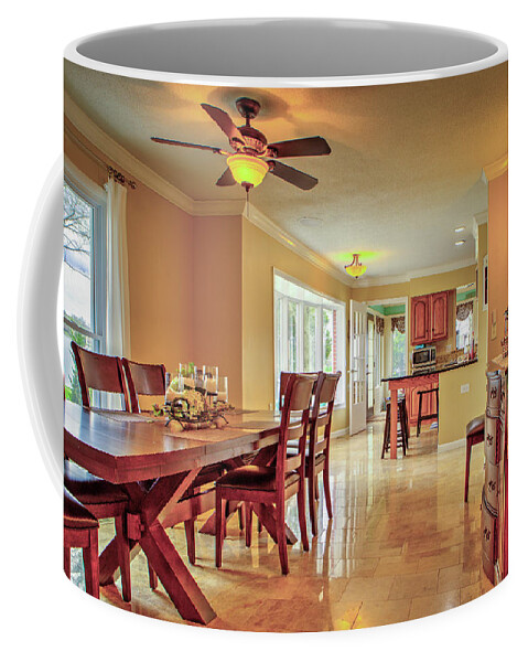 Dining Room Coffee Mug featuring the photograph Dining Room into kitchen #1 by Jeff Kurtz