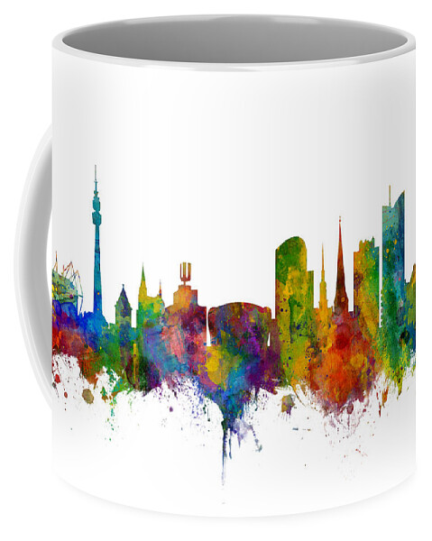 Dortmund Coffee Mug featuring the digital art Dortmund Germany Skyline by Michael Tompsett