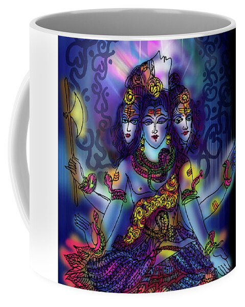 Universe Coffee Mug featuring the painting Enlightened Shiva by Guruji Aruneshvar Paris Art Curator Katrin Suter