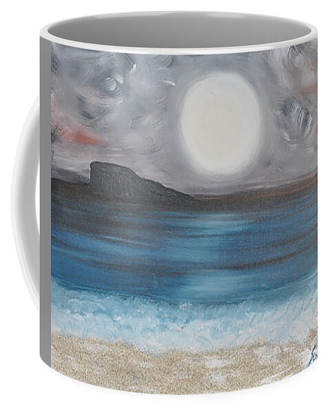 Landscape Coffee Mug featuring the painting Evening on the Beach by Suzanne Surber