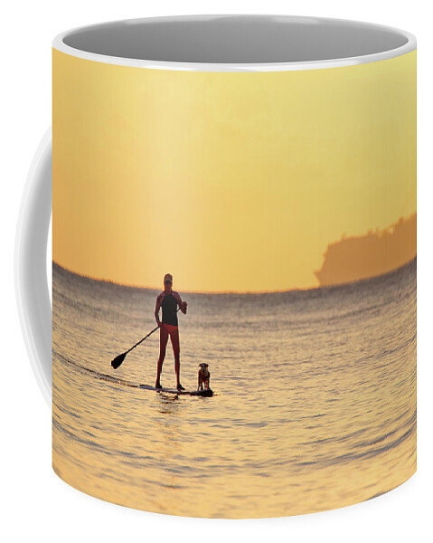 Board Coffee Mug featuring the photograph Evening Paddle #1 by David Buhler