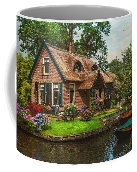 Netherlands Coffee Mug featuring the photograph Fairytale House. Giethoorn. Venice of the North by Jenny Rainbow