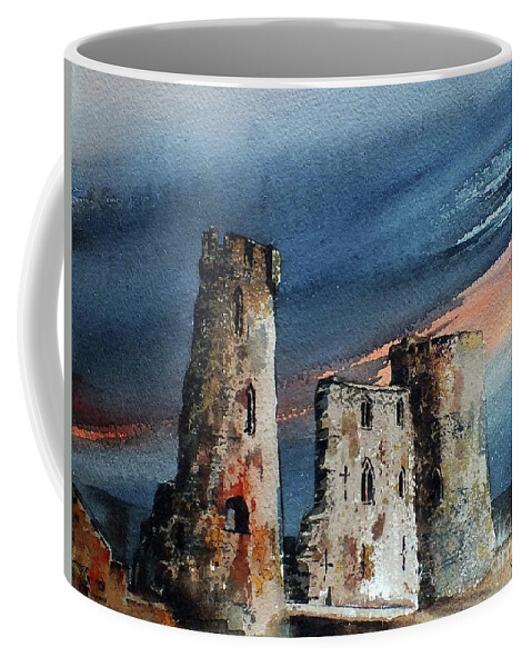  Coffee Mug featuring the painting Ferns Castle, Wexford #1 by Val Byrne