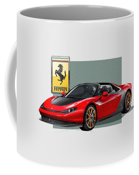 �ferrari� Collection By Serge Averbukh Coffee Mug featuring the photograph Ferrari Sergio with 3D Badge by Serge Averbukh