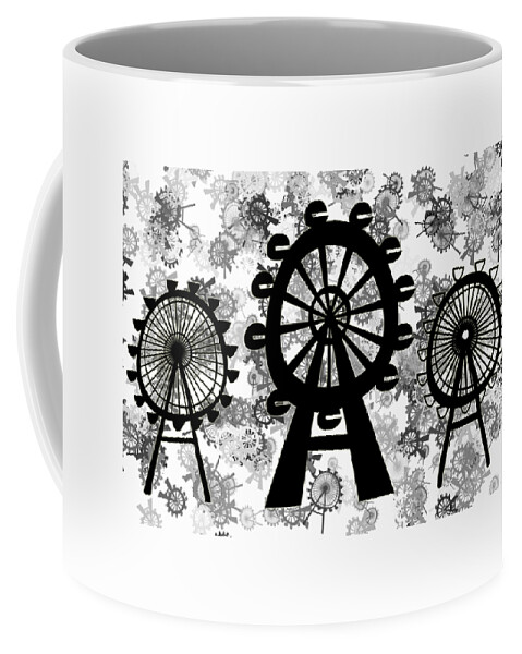 Eye Coffee Mug featuring the digital art Ferris Wheel - London Eye #1 by Michal Boubin