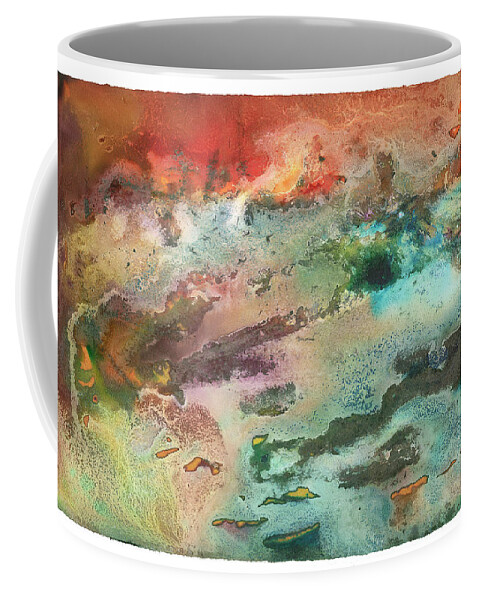 Abstract Coffee Mug featuring the painting Fire lake by Sperry Andrews