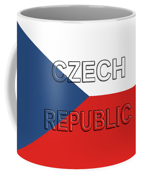 Czech Coffee Mug featuring the digital art Flag of the Czech Republic #1 by Roy Pedersen