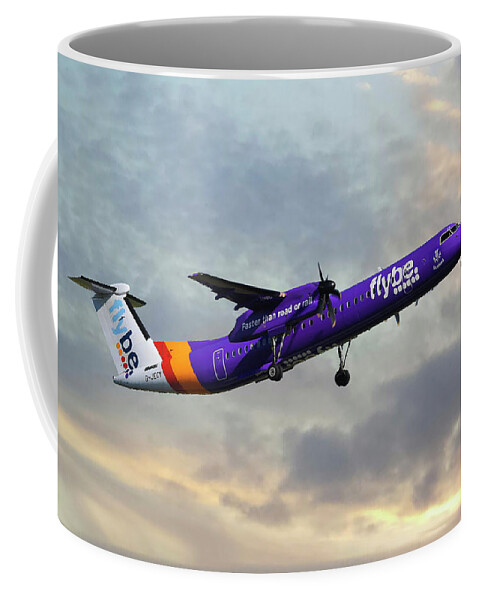 Flybe Coffee Mug featuring the photograph Flybe Bombardier Dash 8 Q400 by Smart Aviation
