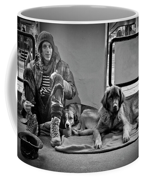 B&w Coffee Mug featuring the photograph For the Love of Dog #1 by Sonny Marcyan