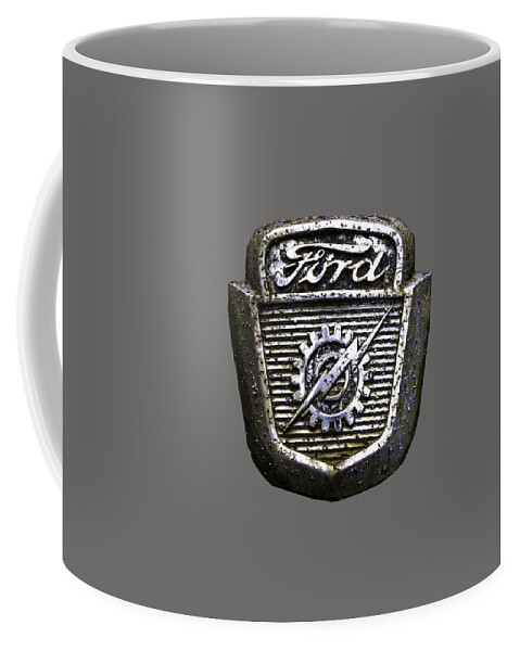 Ford Coffee Mug featuring the photograph Ford Emblem by Debra and Dave Vanderlaan