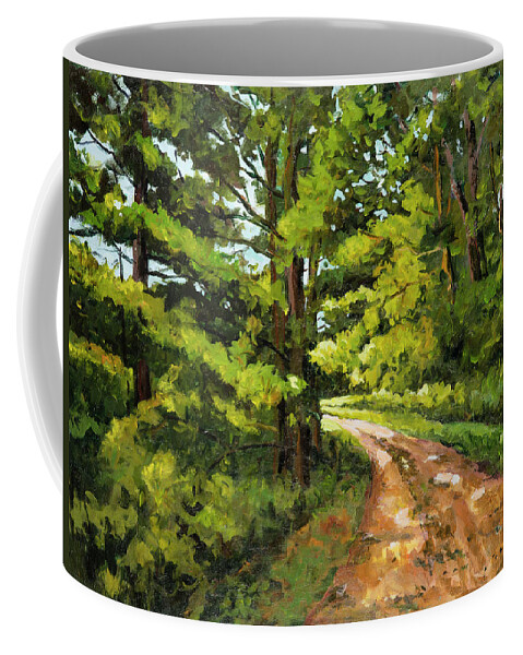 Impressionism Coffee Mug featuring the painting Forest Pathway #1 by Ingrid Dohm