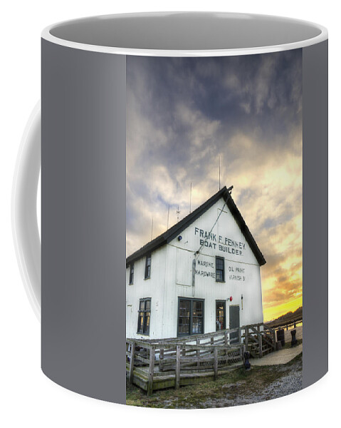 Sayville Ny Coffee Mug featuring the photograph Frank F. Penney Boat Builder #1 by Steve Gravano