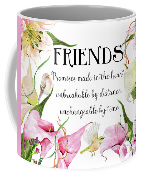 Calla Lilies Coffee Mug featuring the mixed media Friends by Colleen Taylor