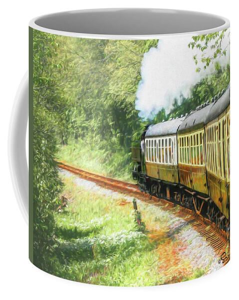 Devon Coffee Mug featuring the photograph Painted effect - Full steam ahead by Sue Leonard